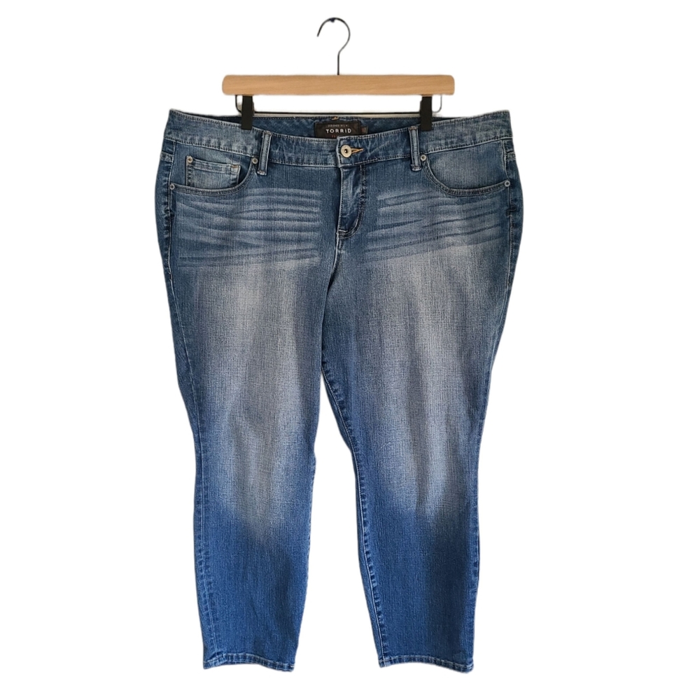 Torrid Skinny Ankle Cropped Jeans Light Wash Plus Size 20 Denim